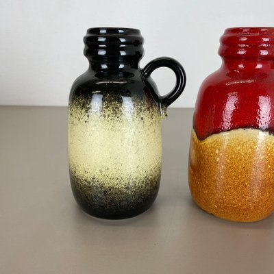 Fat Lava Supercolor Vases from Scheurich, Germany, 1970s, Set of 3-QZ-1094378