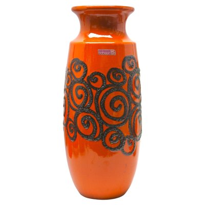 Fat Lava Vase in Orange by Scheurich, 1960s-MJY-1398802