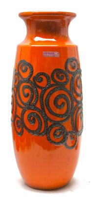 Fat Lava Vase in Orange by Scheurich, 1960s-MJY-1398802