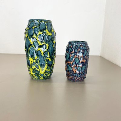 Fat Lava Vases attributed to Scheurich, Germany, 1970s, Set of 2-QZ-1437214