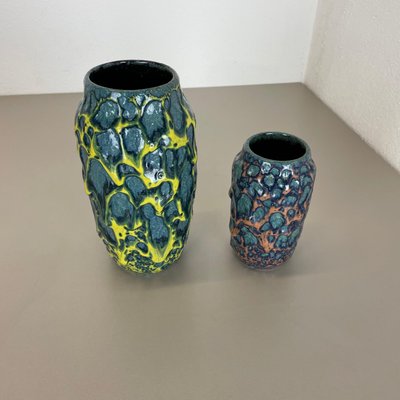 Fat Lava Vases attributed to Scheurich, Germany, 1970s, Set of 2-QZ-1437214