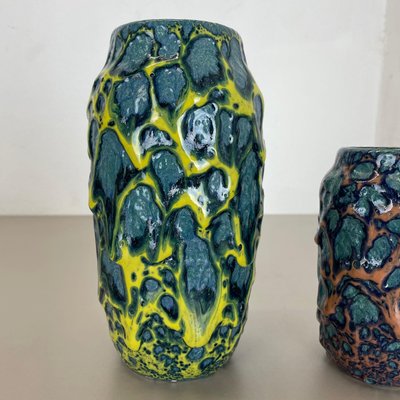 Fat Lava Vases attributed to Scheurich, Germany, 1970s, Set of 2-QZ-1437214