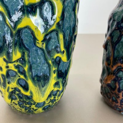 Fat Lava Vases attributed to Scheurich, Germany, 1970s, Set of 2-QZ-1437214