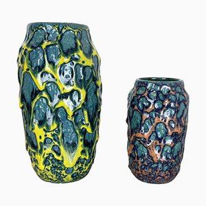 Fat Lava Vases attributed to Scheurich, Germany, 1970s, Set of 2-QZ-1437214