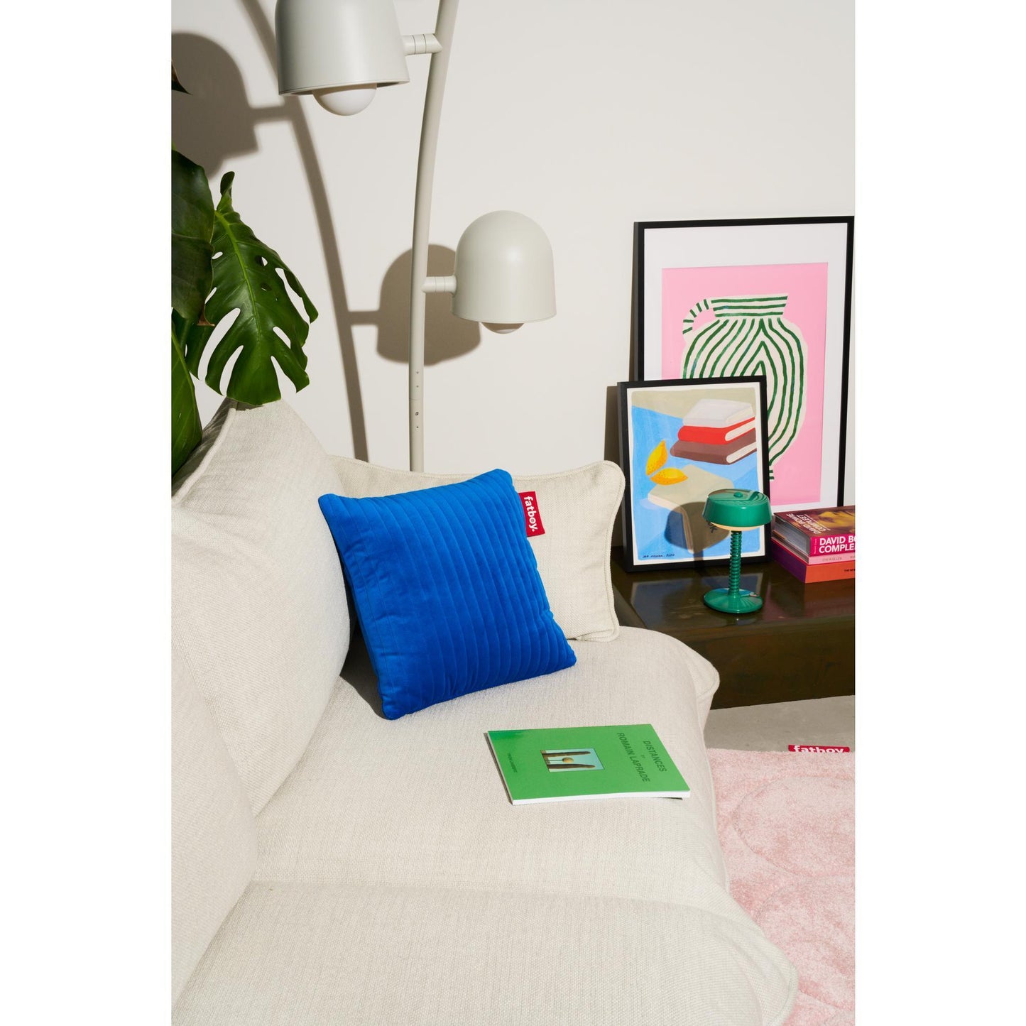 Fatboy Hotspot Cushion Line Quadro Velvet Flash Blue