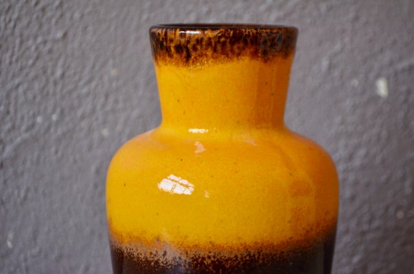 Fatl Lava Vase 208/27 in Yellow and Brown from Scheurich, 1960s-AIU-2035907