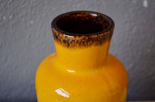 Fatl Lava Vase 208/27 in Yellow and Brown from Scheurich, 1960s-AIU-2035907