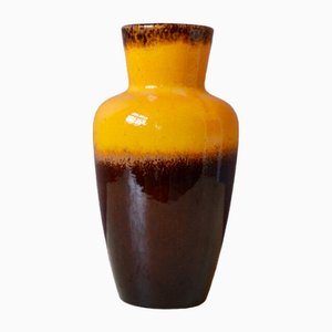 Fatl Lava Vase 208/27 in Yellow and Brown from Scheurich, 1960s-AIU-2035907