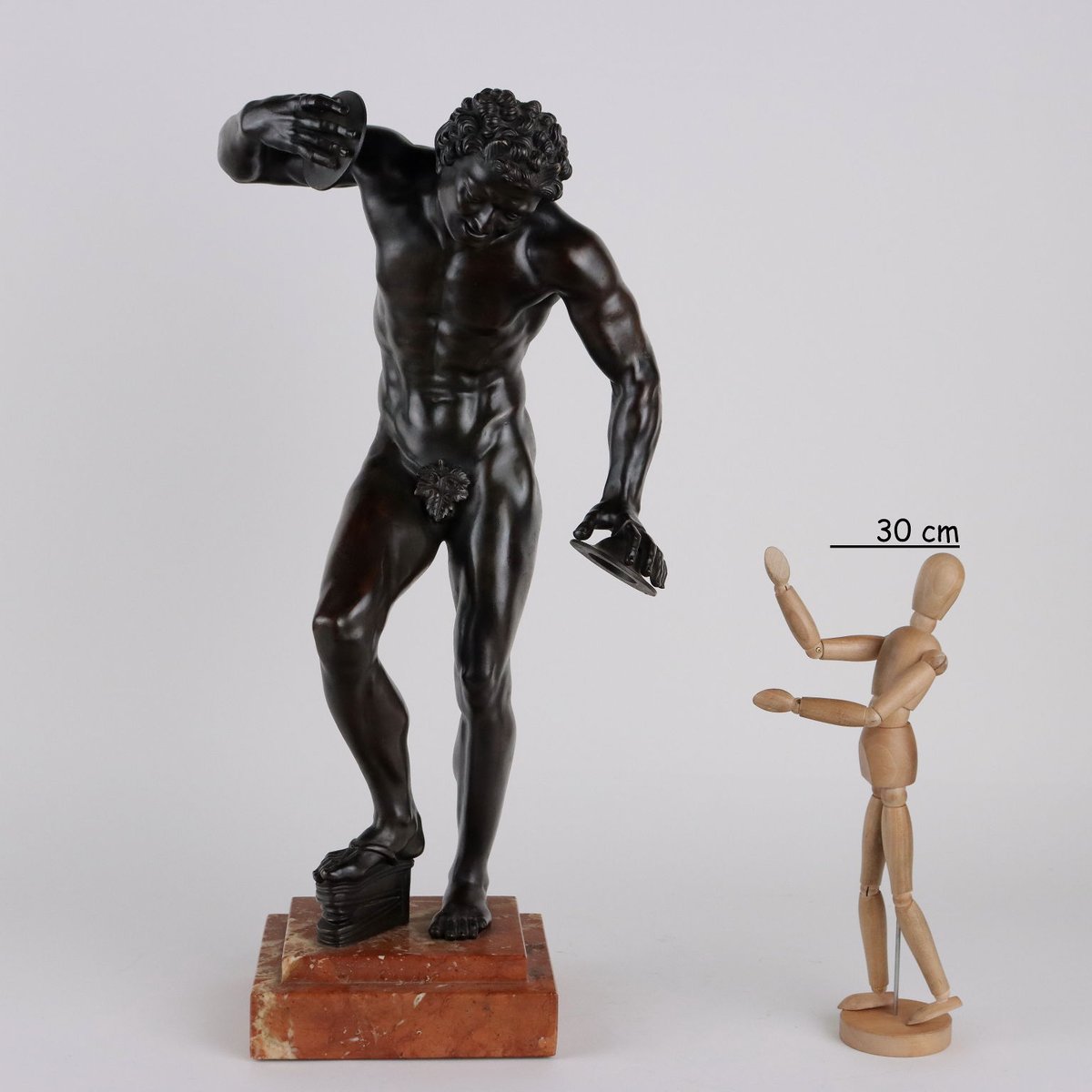 Faun with Cymbals, Bronze on Marble Base, 1890s