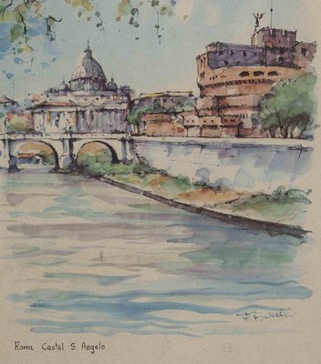 Fausto Battelli, Castel Santangelo, Offset Print, Mid 20th-Century-ZCI-1163526