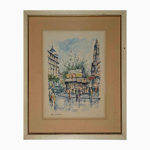 Fausto Battelli, Via Veneto, Rome, Offset Print, Mid 20th-Century-ZCI-1163528