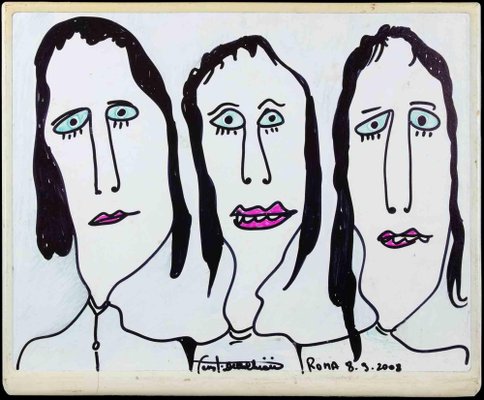 Fausto delle Chiaie, Women, Ink on Canvas, 2008-ZCI-1759323