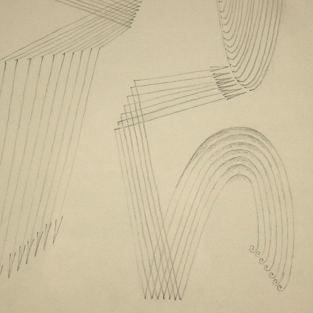 Fausto Melotti, Composition, 1972, Pencil on Paper, Framed