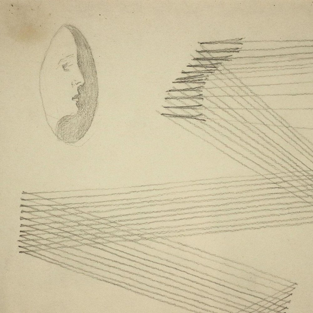 Fausto Melotti, Composition, 1972, Pencil on Paper, Framed