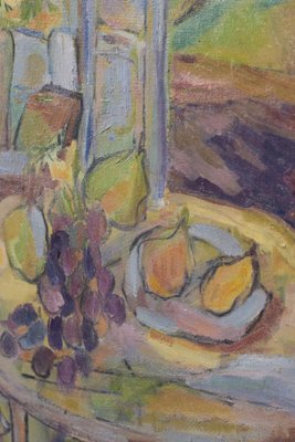 Fauve Interior and Garden Scene, Mid 20th-Century, Oil on Canvas, Framed-AOI-1106747