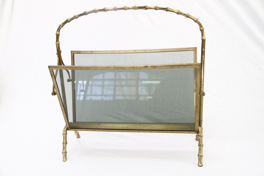 Faux Bamboo Magazine Rack Attributed to Maison Baguès-BHG-1014181