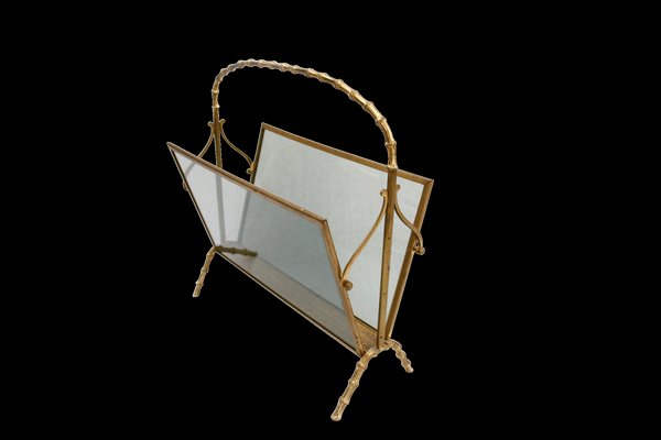 Faux Bamboo Magazine Rack Attributed to Maison Baguès-BHG-1014181