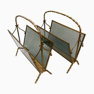 Faux Bamboo Magazine Racks in the style of Maison Baguès, Set of 2-BHG-1015626