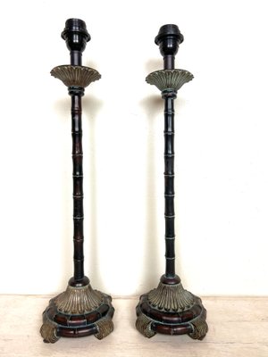 Faux Bamboo Table Lamps, 1970s, Set of 2-WZZ-1359343