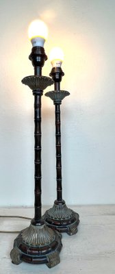 Faux Bamboo Table Lamps, 1970s, Set of 2-WZZ-1359343