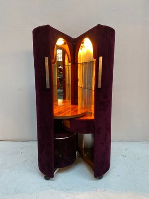 Faux Fur Cylindrical Folding Dressing Table by Luigi Massoni for Poltrona Frau, 1970s-QVY-1794375