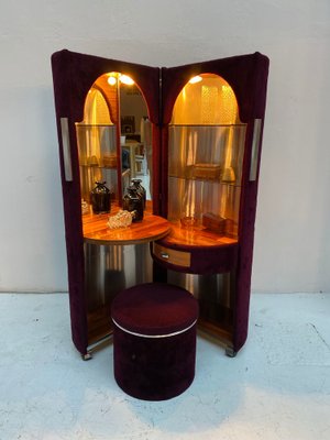 Faux Fur Cylindrical Folding Dressing Table by Luigi Massoni for Poltrona Frau, 1970s-QVY-1794375