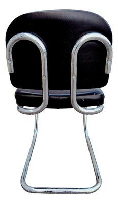 Faux Leather and Steel Chairs in Bauhaus Style, 1970s, Set of 4-FIP-1128554