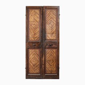 Faux Wooden Door with Closure and Lacquer Decorations-RAQ-1768062