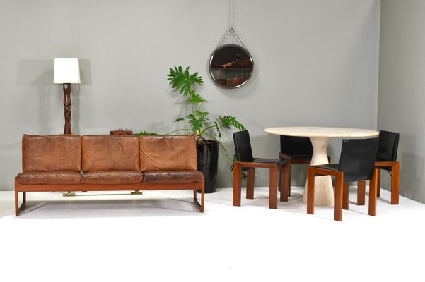 Fd130 Teak Sofa in Cognac Leather Peter Hvidt for France & Søn / France & Daverkosen, Denmark, 1950s-TE-1783751