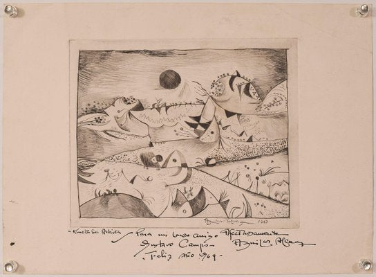 Federico Aguilar Alcuaz, Landscape, 20th Century, Etching-AOI-1312787