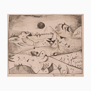 Federico Aguilar Alcuaz, Landscape, 20th Century, Etching-AOI-1312787