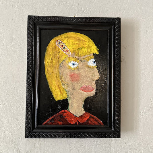 Felix Bachmann, Portrait of a Woman, Mixed Media on Wood, 2023