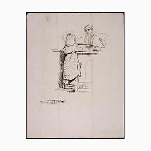 Félix Barrias, Child at School, Original Drawing, Mid-19th Century-ZCI-1182973