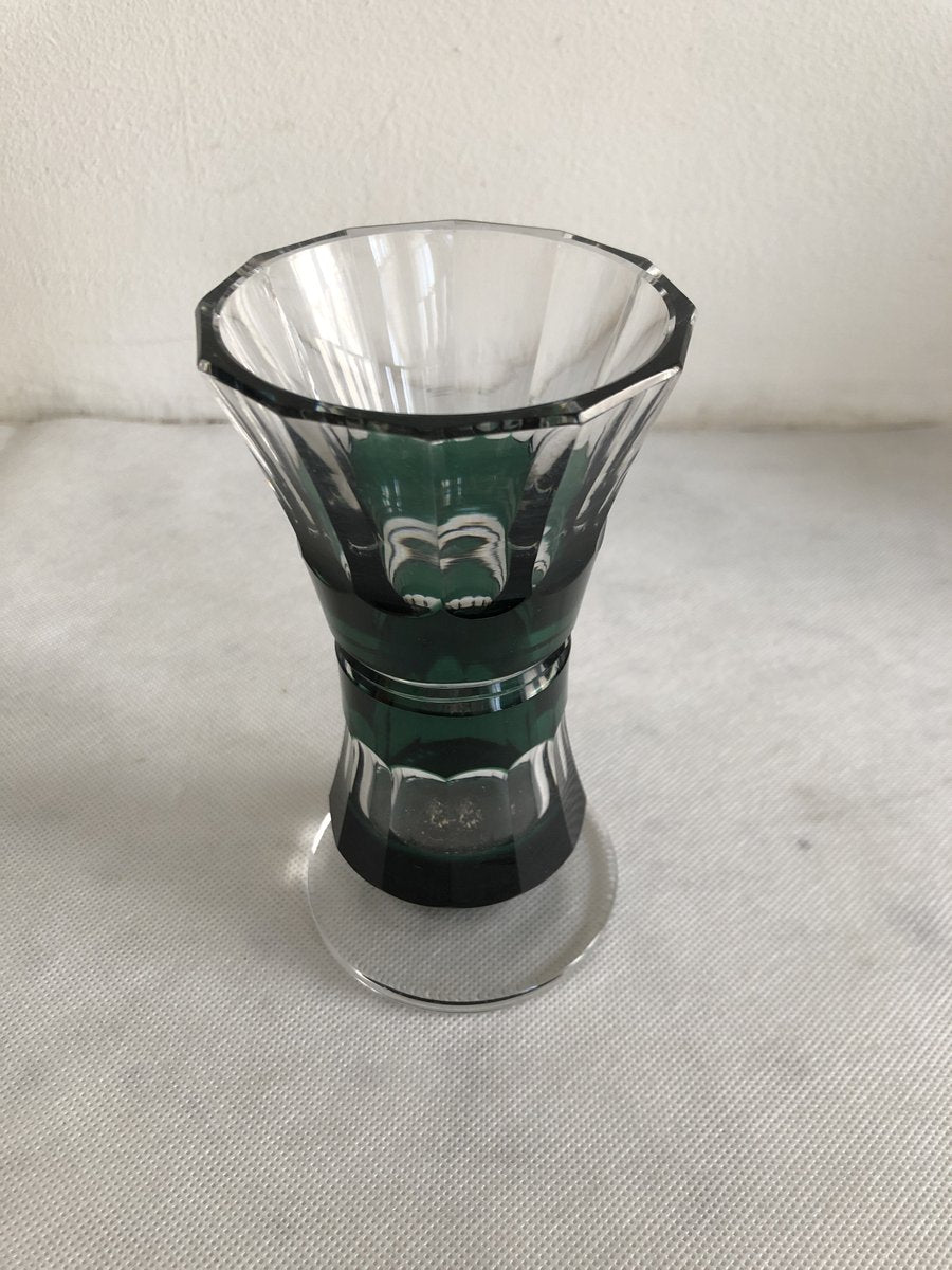 Felix Green Vase from Val St Lambert, Belgium