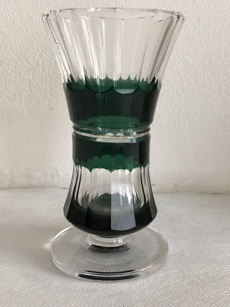 Felix Green Vase from Val St Lambert, Belgium