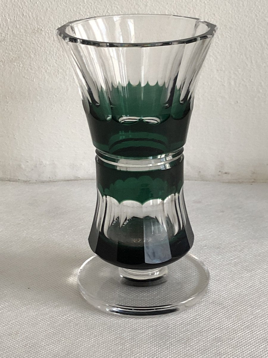 Felix Green Vase from Val St Lambert, Belgium