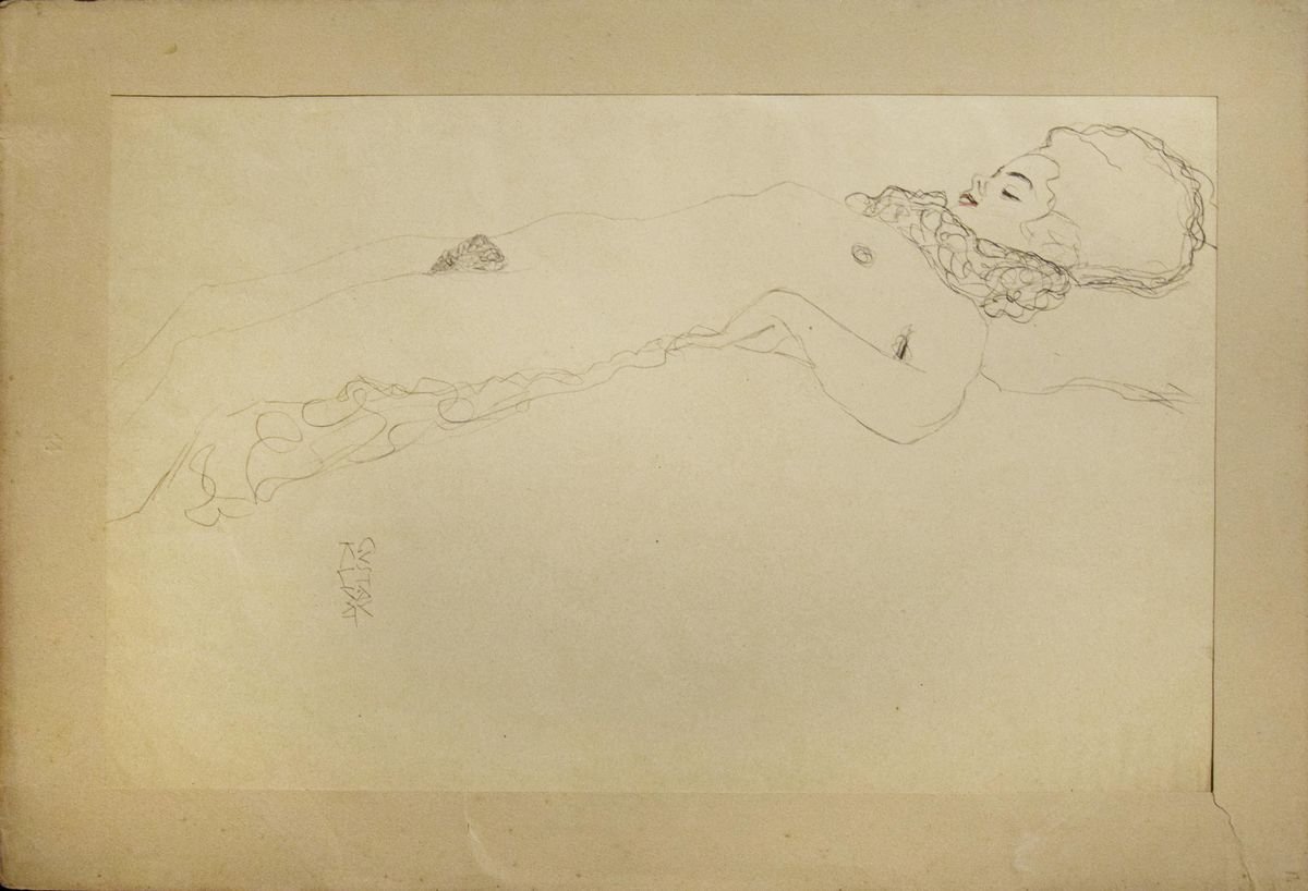 Female Nude Lying with Scarf - 1910s 1919