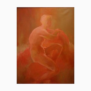 Female Red Nude - Oil on Canvas by L. Barbarini - 1998 1998-ZCI-756380