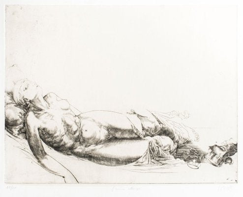 Femme Allongée / Lying Woman - Original Etching and Drypoint by J.P. Velly 1969-ZCI-756330