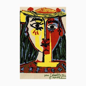 Femme au Chapeau à Pompons et au Corsage Imprimé Rug After Picasso from Desso-MTD-1399905