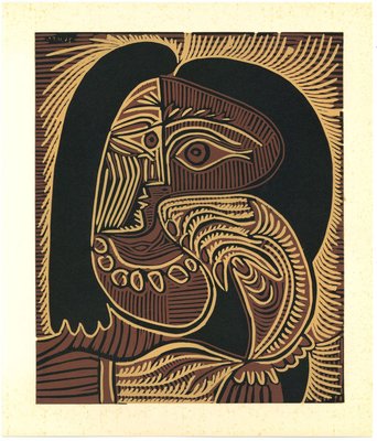 Femme au Collier - Linocut Reproduct After Pablo Picasso - 1962 1962-ZCI-757491