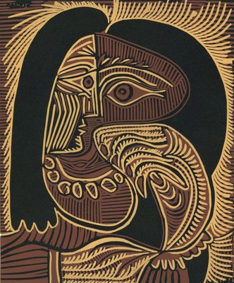 Femme au Collier - Linocut Reproduct After Pablo Picasso - 1962 1962-ZCI-757491