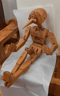 Ferdinand Codognotto, Technological Pinocchio, Wooden Sculpture, 2007/2008-ZCI-865385