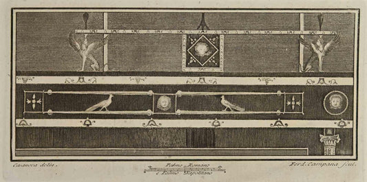 Ferdinando Campana, Ornamental Pompeian Style, Etching, 18th Century