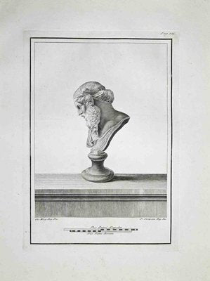 Ferdinando Campana, Profile of Ancient Roman Bust, Etching, Late 18th-Century-ZCI-972044