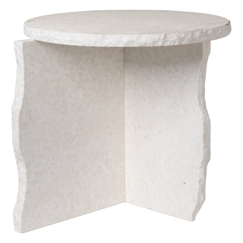 Mineral Sculptural side table by ferm LIVING #Bianco Curia marble #