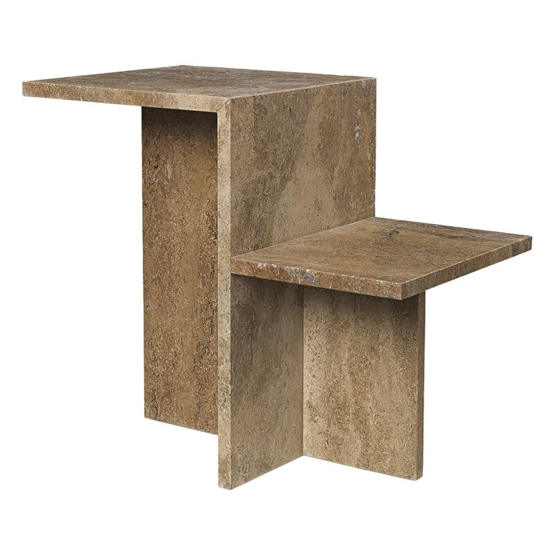 Distinct side table by ferm LIVING #dark brown travertine #