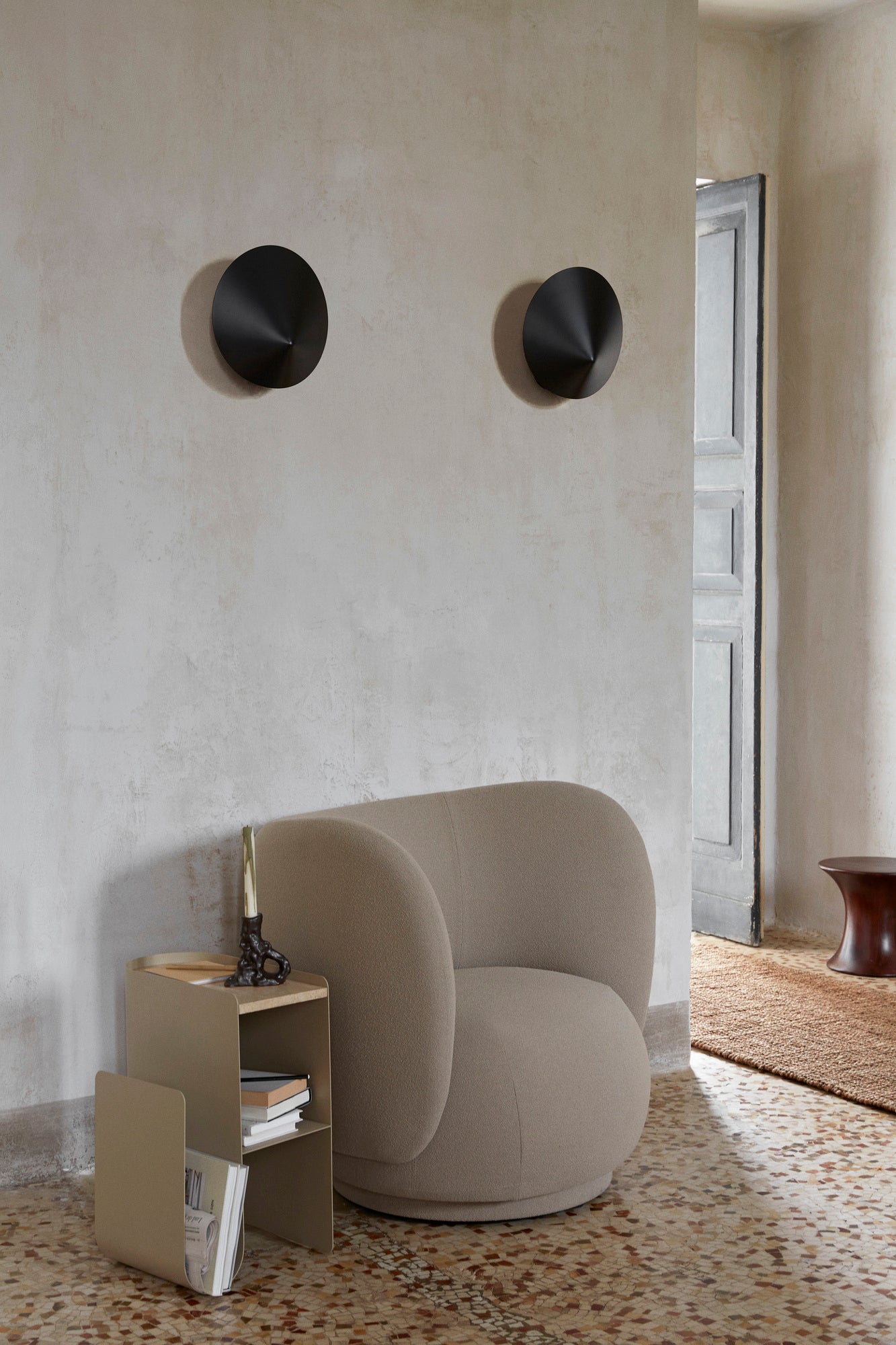 Vault side table, cashmere