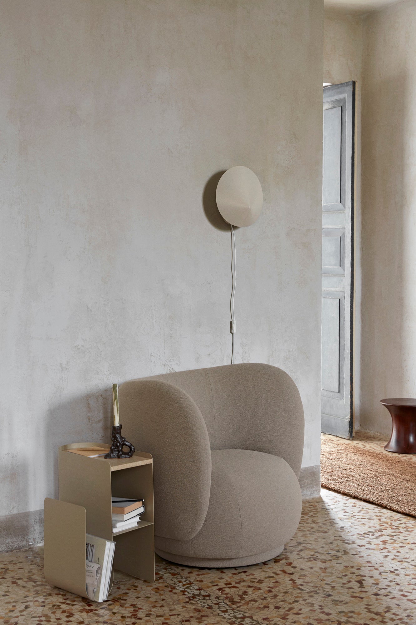 Vault side table, cashmere