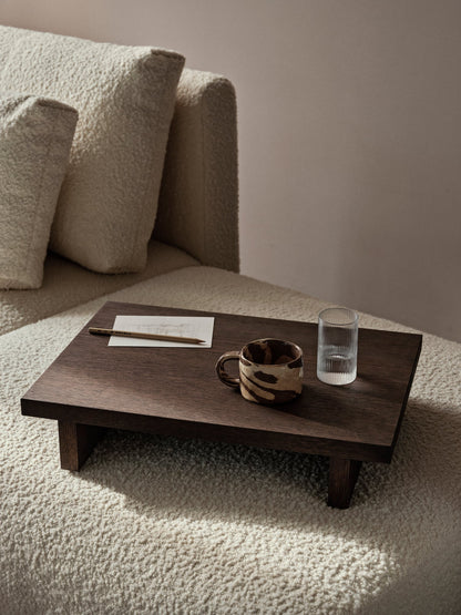 Kona table, low, dark stained oak